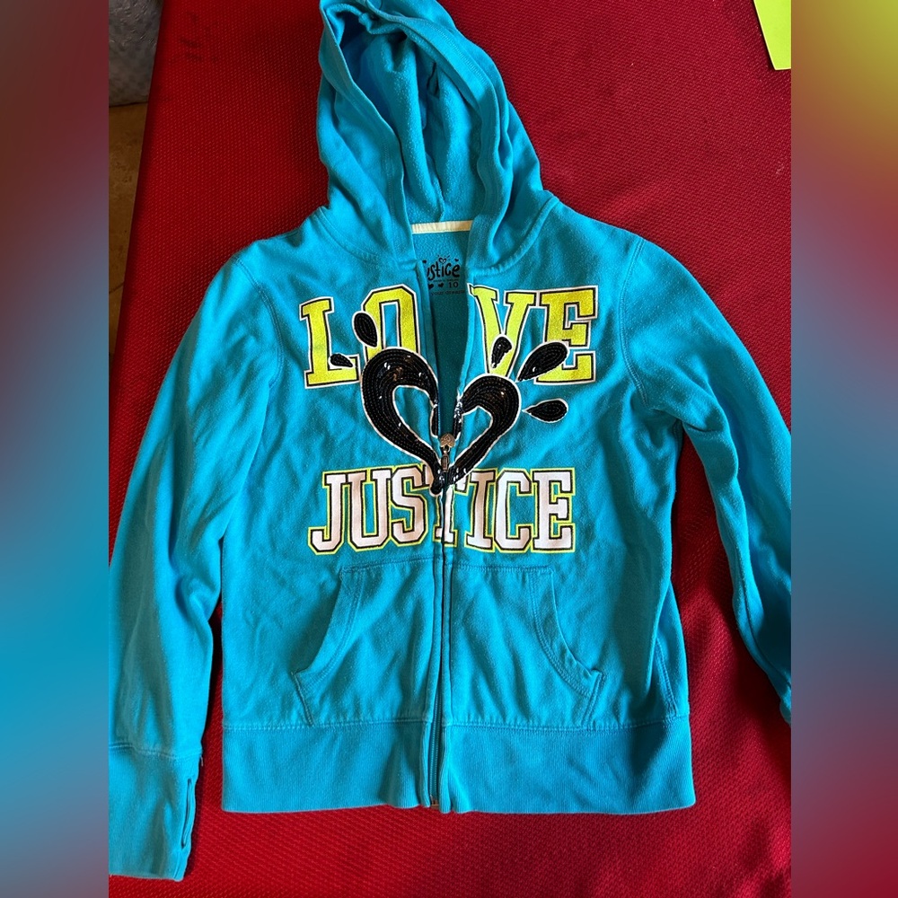 Blue Justice Zip Up Girls Size 10